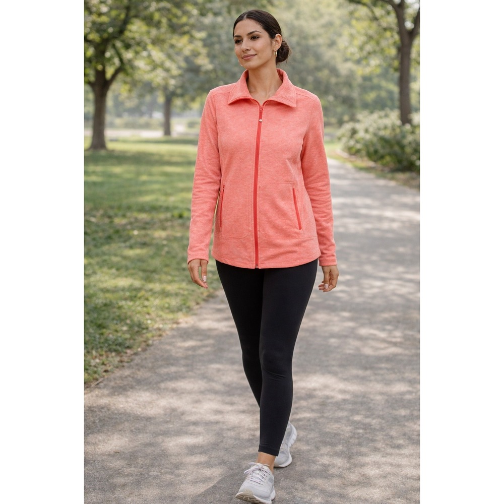 NWT Talbots Full Zip Jacket Petite‎ XS Coral Pink Active Casual